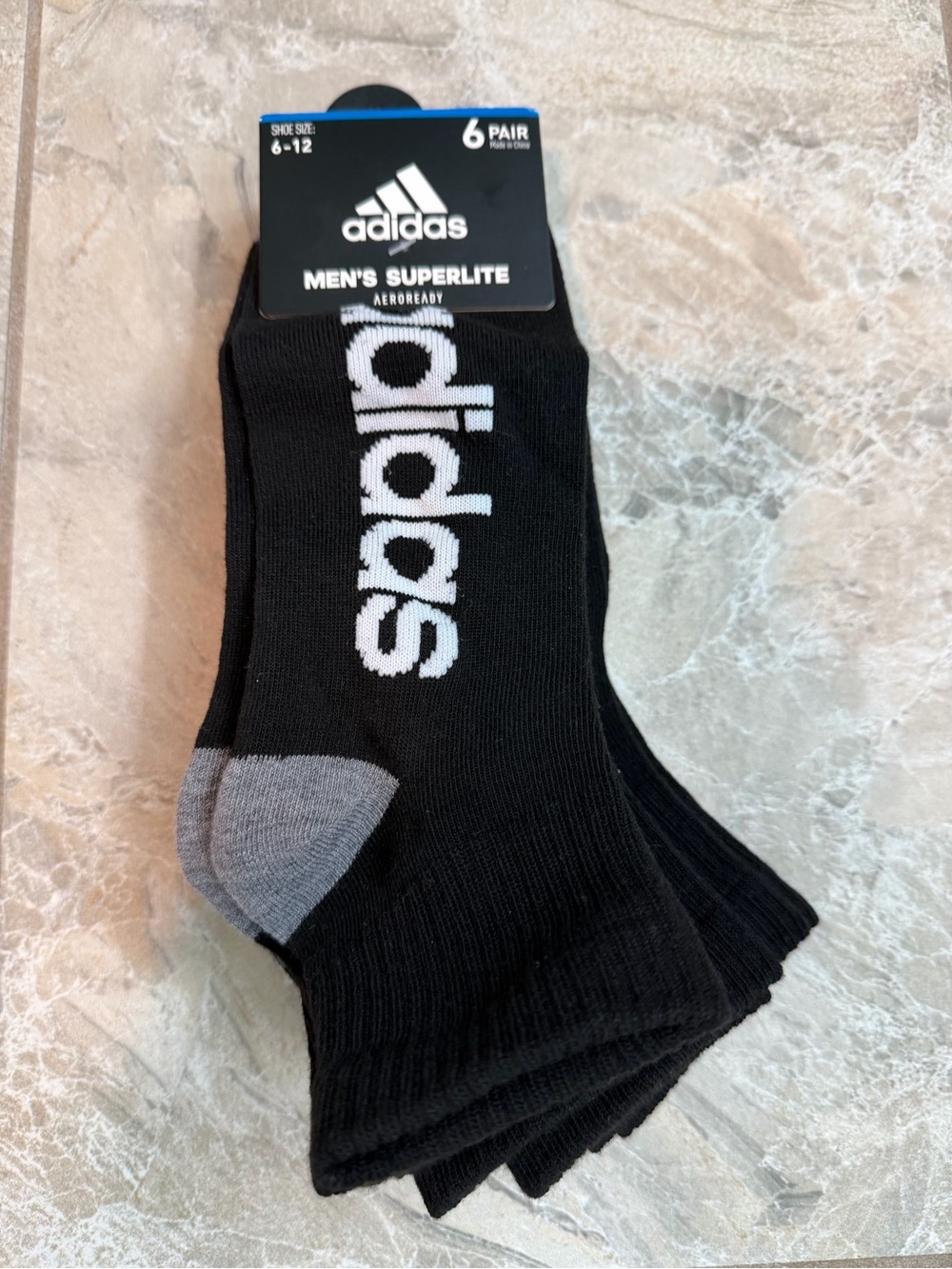 adidas Superlite Quarter Athletic Socks - 6 Pairs